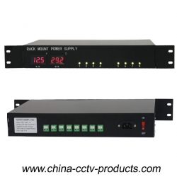24V AC CCTV Rack Mount Power Supply with 8 Channels (24VAC10A8P-1.2U)