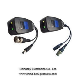 Cat5 CCTV Balun Video Power Balun ,RG45 Video Power Balun with LED Light