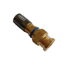 Water-proof BNC Male Compression Connector for RG59 Cable Gold / CCTV Connector CT5078G/RG59