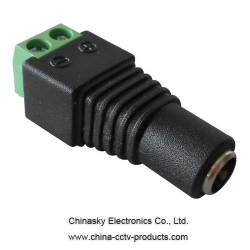 CCTV Camera Power Connector- Female Plug with Terminal Block