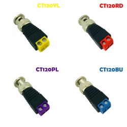 Multicolor CCTV Coaxial Male BNC Connector with Screw Terminal (CT120Series)