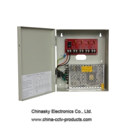 CE CCTV Power Supplies , Wall Mount Power Supply Box with 12VDC5A4P