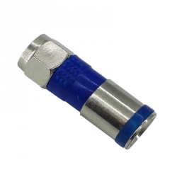 F Male Compression Connector for RG6 Blue/ CCTV Connector CT5065