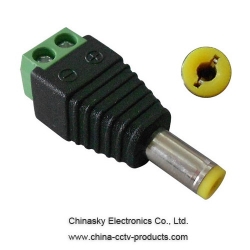 Male DC plug with terminal screws,Tuning fork DC plug,2.1*5.5mm