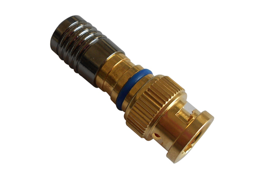 Water-proof BNC Male Compression Connector for RG59 Cable Gold / CCTV Connector CT5078G/RG59