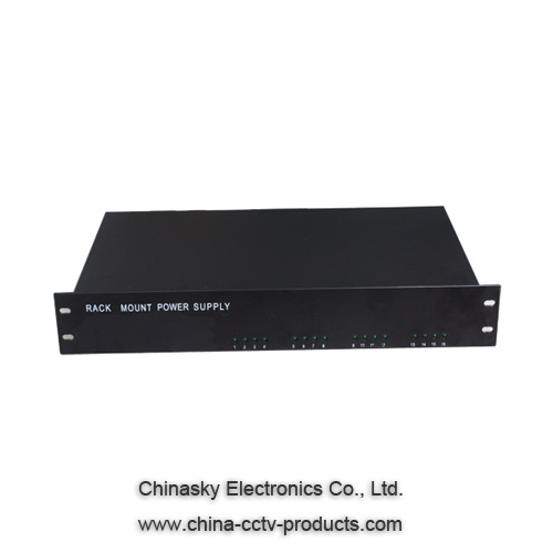 24V Rack Mount CCTV Power Supply 10A 240W with 16 Channel, 24VAC10A16P/R