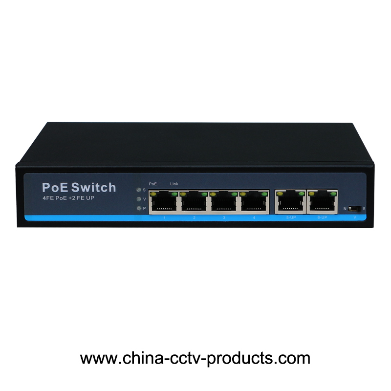 4POE + 2RJ45 Uplink POE Power Network Switch (POE0420BN)