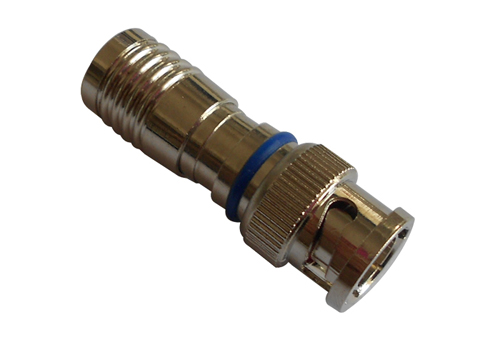 Water-proof BNC Male Compression Connector for RG6 Cable Silver / CCTV Connector CT5078S/RG6