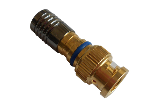 Water-proof BNC Male Compression Connector for RG6 Cable Gold / CCTV Connector CT5078G/RG6