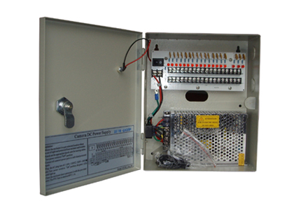 12VDC 10A 18Ch CCTV Power Supply with Lock and LED on Door 12VDC10A18PE