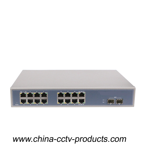 2 Port SFP + 16 Port RJ45 Ethernet Gigabit Switch
