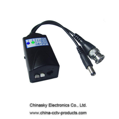 Twisted Pair Active Video Balun , CCTV Video Balun with Power output
