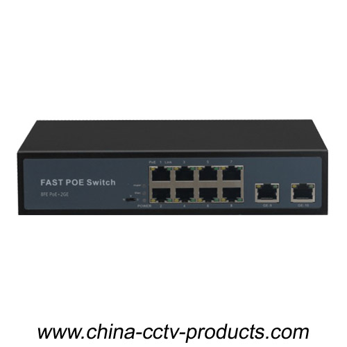 CCTV 8FE POE 2GE 10 Ports POE Switch with Build-in Power (POE0820B-2)