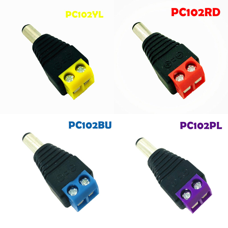 Multicolor Male DC Power Connector for CCTV security system (PC102series)