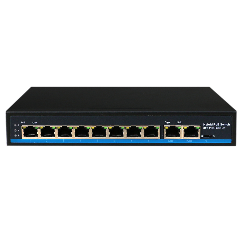 8 Port 10/100Mbps POE Network Switch with 2GE Uplink (POE0820BNH-2)